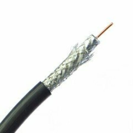 SWE-TECH 3C Dual Shielded Bulk RG6 Coaxial Cable, Black, 18 AWG, Solid CCS Core, Spool, 1000 foot FWT10X4-022NH